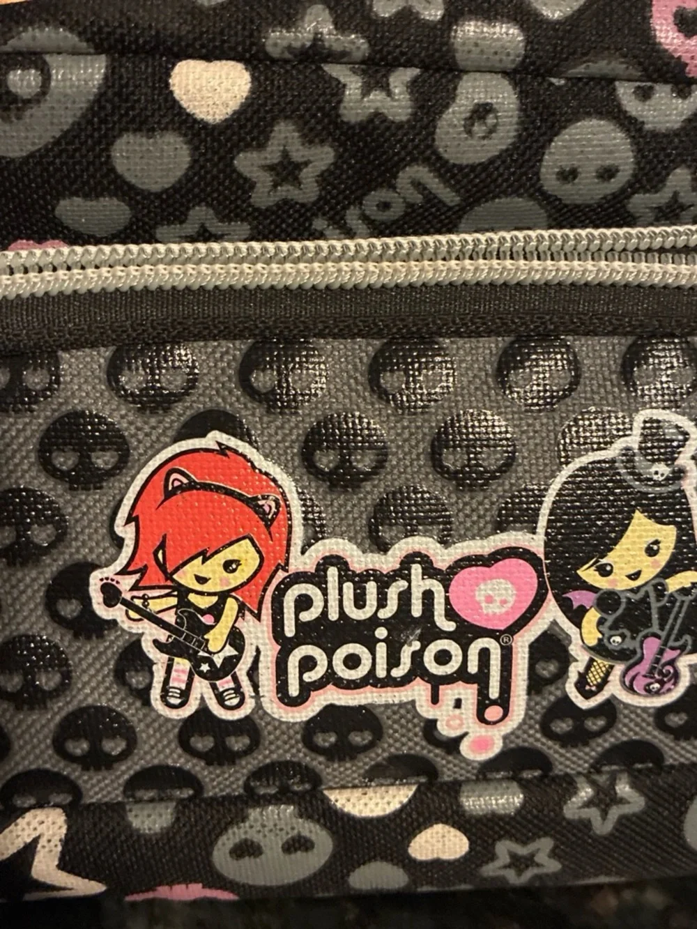 Plush poison skull star pattern Travel Pouch/pencil case/cosmetic bag